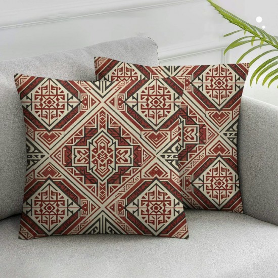 Throw Pillow Cover Linen Marocco Pattern Design Tiles Textlie Textures Decorative Square Pillow Case for Couch Sofa Home Decoration