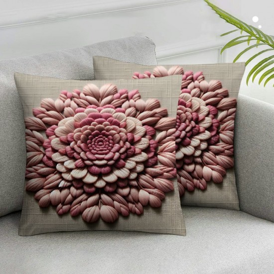 Ulloord Decorative Square Throw Pillow Cover Linen Autumn Extreme Flowers Series Beautiful Single Fall View Chrysanthemum Nature Top Closeup Textures Pillow Case for Couch Sofa Home Decoration