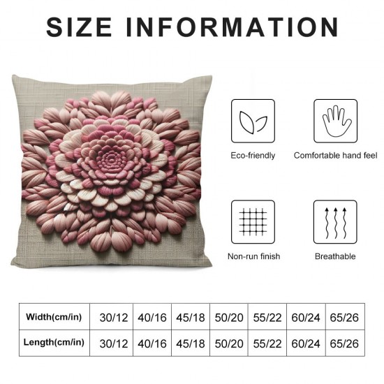 Ulloord Decorative Square Throw Pillow Cover Linen Autumn Extreme Flowers Series Beautiful Single Fall View Chrysanthemum Nature Top Closeup Textures Pillow Case for Couch Sofa Home Decoration