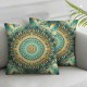 Ulloord Decorative Square Throw Pillow Cover Linen Turquoise Surface Different Digital Watercolor Directions Abstract Style Creative Cover Pillow Case for Couch Sofa Home Decoration