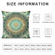 Ulloord Decorative Square Throw Pillow Cover Linen Turquoise Surface Different Digital Watercolor Directions Abstract Style Creative Cover Pillow Case for Couch Sofa Home Decoration