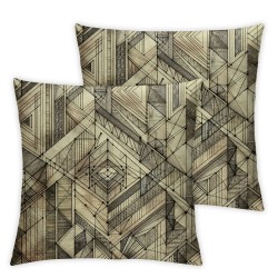 Ulloord Pillow Cover Pattern Small Geometric Black White Line Repeatable Abstract Arrangement Star Classic Criss Cross Decorative Linen Throw Pillow Case  for Sofa Car Bedding Decoration