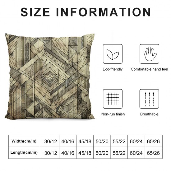 Ulloord Pillow Cover Pattern Small Geometric Black White Line Repeatable Abstract Arrangement Star Classic Criss Cross Decorative Linen Throw Pillow Case  for Sofa Car Bedding Decoration