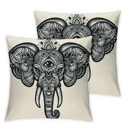 Ulloord Pillow Cover Skull Animals Contour Style Bone Decorative Linen Throw Pillow Case for Sofa Car Bedding Decoration