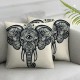 Ulloord Pillow Cover Skull Animals Contour Style Bone Decorative Linen Throw Pillow Case for Sofa Car Bedding Decoration