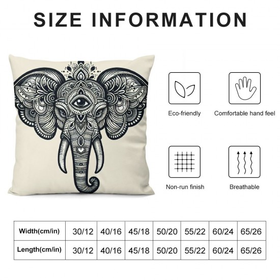 Ulloord Pillow Cover Skull Animals Contour Style Bone Decorative Linen Throw Pillow Case for Sofa Car Bedding Decoration