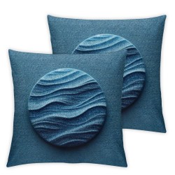 Throw Pillow Cover Ocean Isolated Textures Uneven Frame Decorative Square Pillow Case for Couch Sofa Home Decoration