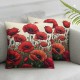 Pillow Cover Field Beauty Poppy Flowers Bloom Meadow Floral Green Flora Papaver Rhoeas Spring Nature Park Decorative Linen Throw Pillow Case for Sofa Car Bedding Decoration