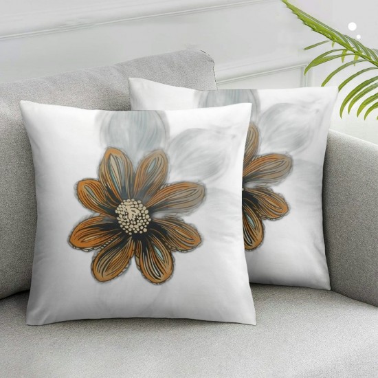 Ulloord Ethnic Flowers Velvet Oblong Lumbar Plush Throw Pillow Cover/Shams Cushion Case -Decorative Invisible Zipper Design for Couch Sofa Pillowcase Only