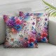 Pillow Cover Pink Small Simple Color Cute Ditsy Drawing Decorative Linen Throw Pillow Case for Sofa Car Bedding Decoration