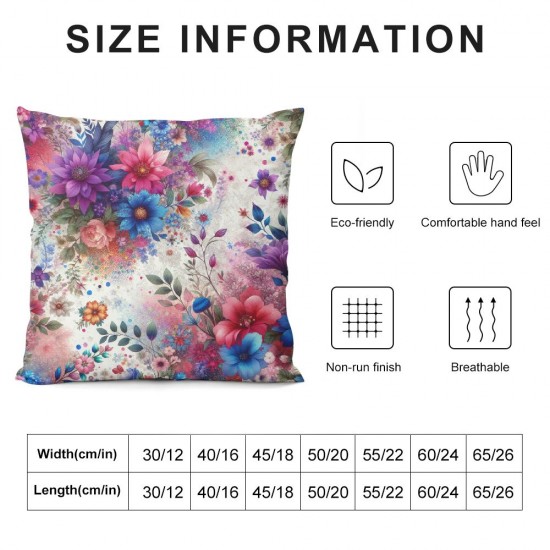 Pillow Cover Pink Small Simple Color Cute Ditsy Drawing Decorative Linen Throw Pillow Case for Sofa Car Bedding Decoration