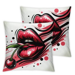 Pillow Cover Love Lady Makeup Up Watercolor Beautiful Decorative Linen Throw Pillow Case for Sofa Car Bedding Decoration