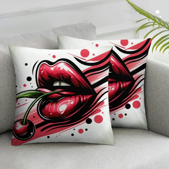 Pillow Cover Love Lady Makeup Up Watercolor Beautiful Decorative Linen Throw Pillow Case for Sofa Car Bedding Decoration