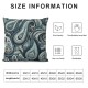 Ulloord Throw Pillow Covers, Elements Blue Floral Decorative Pillow Covers Digital Printing Linen Blended for Couch Sofa Bed Invisible Zipper