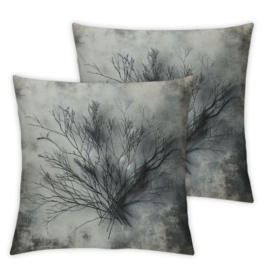 Ulloord  Brown Grey Plant Tree Throw Pillow Covers,Nature Garden Ivy Vines Green Living Decorative Pillow Covers Digital Printing Blended Fabric for Couch Sofa Bed Invisible Zipper