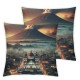 Ulloord Black Modern Throw Pillow Covers, Decorative Pillow Covers Digital Printing Linen Blended for Couch Sofa Bed Invisible Zipper