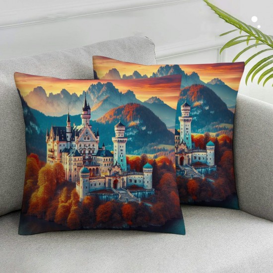 Ulloord Red Throw Pillow Covers, Decorative Pillow Covers Digital Printing for Couch Sofa Bed Invisible Zipper