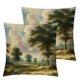 Ulloord Throw Pillow Covers, Oil Painting Landscape Tree Lined Decorative Pillow Covers Digital Printing for Couch Sofa Bed Invisible Zipper