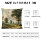 Ulloord Throw Pillow Covers, Oil Painting Landscape Tree Lined Decorative Pillow Covers Digital Printing for Couch Sofa Bed Invisible Zipper