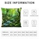 Ulloord Green Throw Pillow Covers, Decorative Pillow Covers Digital Printing Blended Fabric for Couch Sofa Bed Invisible Zipper