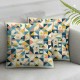 Ulloord Pillow Cover Retro Gray Geometric Pattern Yellow Collection Decorative Linen Throw Pillow Case for Sofa Car Bedding Decoration