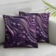 Ulloord Purple Stripes Throw Pillow Covers, Colorful Textures Decorative Pillow Covers Digital Printing Linen Blended for Couch Sofa Bed Invisible Zipper