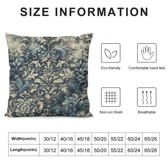 Ulloord Ethnic Throw Pillow Covers,Modern Decorative Pillow Covers Digital Printing Linen Blended for Couch Sofa Bed Invisible Zipper