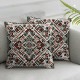 Ulloord Decorative Square Throw Pillow Cover Linen Retro Red Pattern in Crossstitch Ukrainian Miscellaneous Pillow Case for Couch Sofa Home Decoration