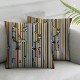 Ulloord Pillow Cover Red Black Stripe Colorful Colors Abstract Yellow Colored White Sheet Simple Geometric Graphic Line Decorative Linen Throw Pillow Case  for Sofa Car Bedding Decoration