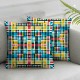 Ulloord Pillow Cover Material Check Pattern Retro Dress Checkered Decorative Linen Throw Pillow Case for Sofa Car Bedding Decoration