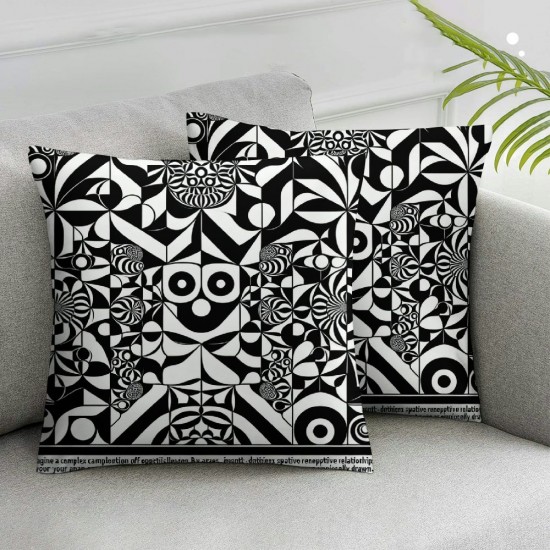 Ulloord Pillow Cover Mid ern Black Retro Decorative Throw Pillow Case for Sofa Car Bedding Decoration