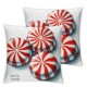 Ulloord White Cute Throw Pillow Covers,Red Decorative Pillow Covers Digital Printing Linen Blended for Couch Sofa Bed Invisible Zipper