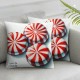 Ulloord White Cute Throw Pillow Covers,Red Decorative Pillow Covers Digital Printing Linen Blended for Couch Sofa Bed Invisible Zipper