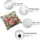 Ulloord Throw Pillow Cover Linen Old Pattern for Roses Butterflies Pastel Abstract Textures Flowers Decorative Square Pillow Case for Couch Sofa Home Decoration