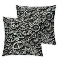 Ulloord Pillow Cover Industry Old Bikes Abstract Bicycle Graphics Decorative Throw Pillow Case for Sofa Car Bedding Decoration