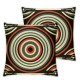 Ulloord Red Beige Throw Pillow Covers,Circles Beige Black Fashion Decorative Pillow Covers Digital Printing Linen Blended for Couch Sofa Bed Invisible Zipper