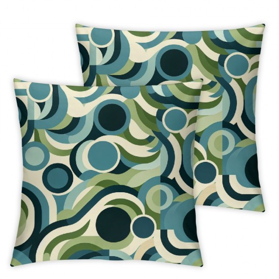 Ulloord Floral Pillow Covers Green with Green Floral Double Sided Square Pillow Cases Sofa Cushion