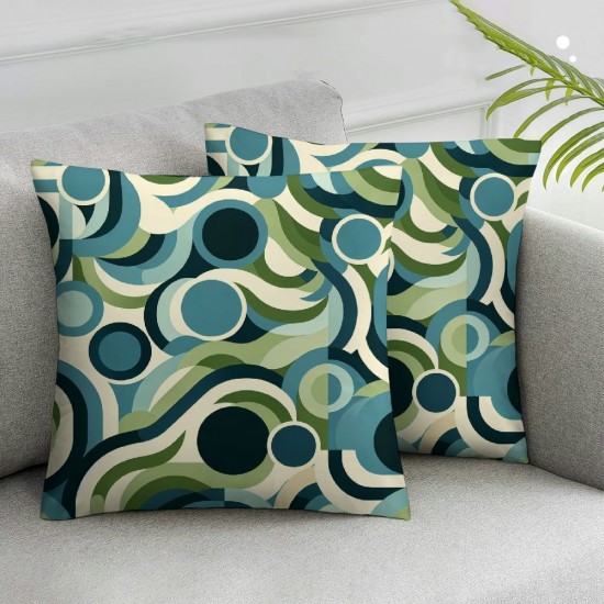 Ulloord Floral Pillow Covers Green with Green Floral Double Sided Square Pillow Cases Sofa Cushion