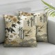 Ulloord Spring Pillows Decorative Throw Pillow Covers Japanese Gold Floral and Japanese Double Sided Square Pillow Cases Pillowcase Sofa Cushion