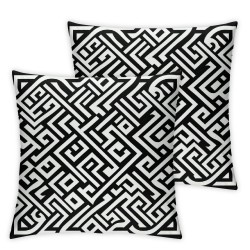 Ulloord Pillow Cover, Graphic Key Pattern Throw Pillow Covers Outdoor Sofa Couch Pillowcase