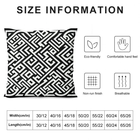 Ulloord Pillow Cover, Graphic Key Pattern Throw Pillow Covers Outdoor Sofa Couch Pillowcase