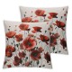 Ulloord  Spring Pillows Decorative Throw Pillow Covers  Poppy Flowers White Poppy Red Beautiful White Beauty Bloom Blossom Double Sided Square Pillow Cases Pillowcase Sofa Cushion