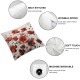 Ulloord  Spring Pillows Decorative Throw Pillow Covers  Poppy Flowers White Poppy Red Beautiful White Beauty Bloom Blossom Double Sided Square Pillow Cases Pillowcase Sofa Cushion