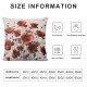 Ulloord  Spring Pillows Decorative Throw Pillow Covers  Poppy Flowers White Poppy Red Beautiful White Beauty Bloom Blossom Double Sided Square Pillow Cases Pillowcase Sofa Cushion