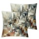 Ulloord  Brown Beige Abstract Art Pillow Covers  Brown Art Abstract Acrylic Painting Cushion Throw Pillow Covers Outdoor Sofa Couch Pillowcase