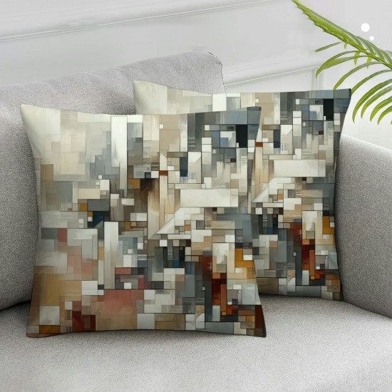 Ulloord  Brown Beige Abstract Art Pillow Covers  Brown Art Abstract Acrylic Painting Cushion Throw Pillow Covers Outdoor Sofa Couch Pillowcase