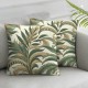 Ulloord Green and Brown Natural Pillow Covers , Tropical Plant Tropical Leaves of Linen Square Throw Pillow Covers Sofa Decorative Pillowcase Cushion