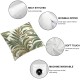 Ulloord Green and Brown Natural Pillow Covers , Tropical Plant Tropical Leaves of Linen Square Throw Pillow Covers Sofa Decorative Pillowcase Cushion