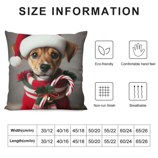 Ulloord Merry Christmas Theme Decorative Pillow Covers ,Christmas Dog Funny Hat New Year Double Sided Throw Pillow Covers Sofa Cushion Cover Lumbar Pillowcase