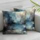 Ulloord  Teal Brown Abstract Art Pillow Covers , Blue Painting Black and Gray Abstract Contemporary Gallery Cushion Throw Pillow Covers Outdoor Sofa Couch Pillowcase